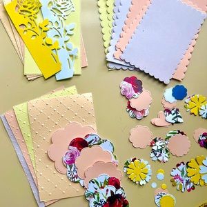 100+ PIECES DIE CUT EMBOSSED CARD STOCK PAPER for cards invitations scrapbooking